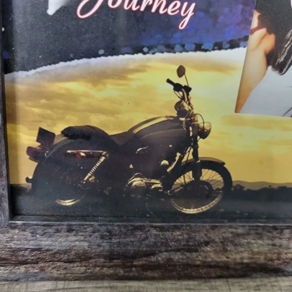 Motorcycle Themed Barnwood 3.5x5‎ Photo Frame